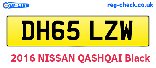 DH65LZW are the vehicle registration plates.