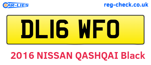 DL16WFO are the vehicle registration plates.