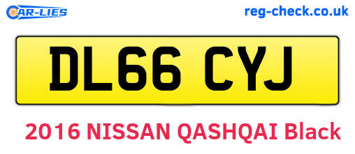 DL66CYJ are the vehicle registration plates.