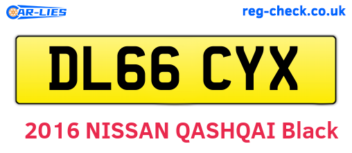 DL66CYX are the vehicle registration plates.