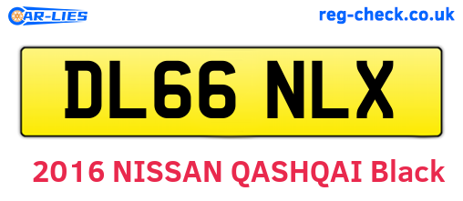DL66NLX are the vehicle registration plates.