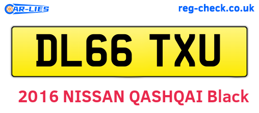 DL66TXU are the vehicle registration plates.