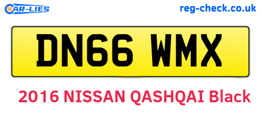 DN66WMX are the vehicle registration plates.