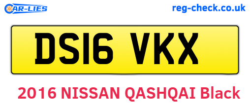 DS16VKX are the vehicle registration plates.