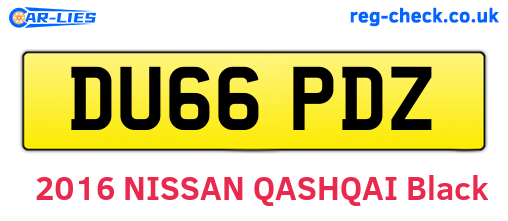 DU66PDZ are the vehicle registration plates.