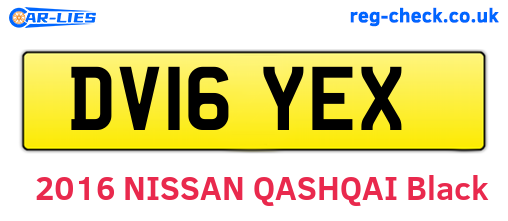 DV16YEX are the vehicle registration plates.