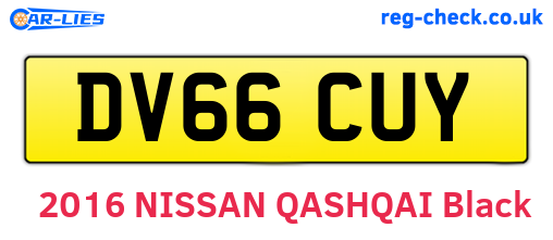 DV66CUY are the vehicle registration plates.