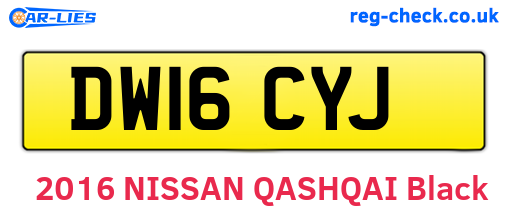 DW16CYJ are the vehicle registration plates.
