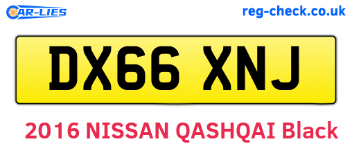 DX66XNJ are the vehicle registration plates.