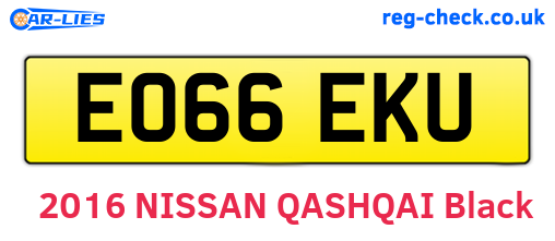 EO66EKU are the vehicle registration plates.