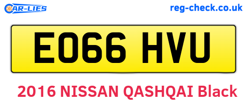 EO66HVU are the vehicle registration plates.
