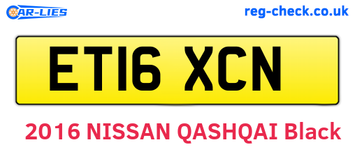 ET16XCN are the vehicle registration plates.