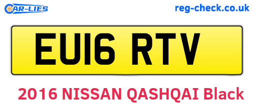 EU16RTV are the vehicle registration plates.