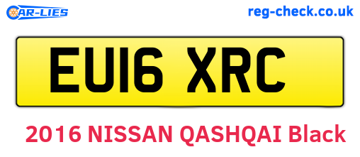 EU16XRC are the vehicle registration plates.