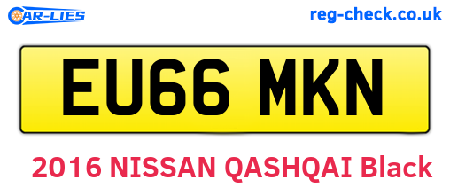 EU66MKN are the vehicle registration plates.