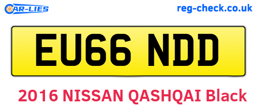 EU66NDD are the vehicle registration plates.