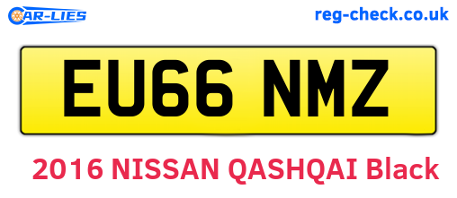EU66NMZ are the vehicle registration plates.