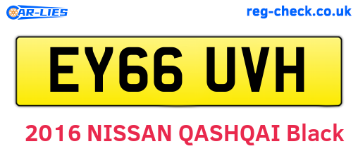 EY66UVH are the vehicle registration plates.