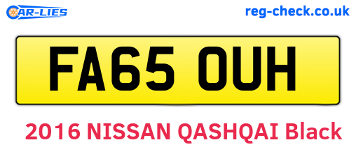 FA65OUH are the vehicle registration plates.