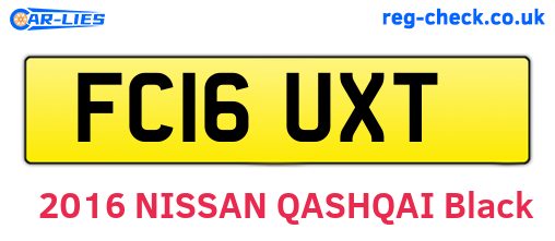 FC16UXT are the vehicle registration plates.