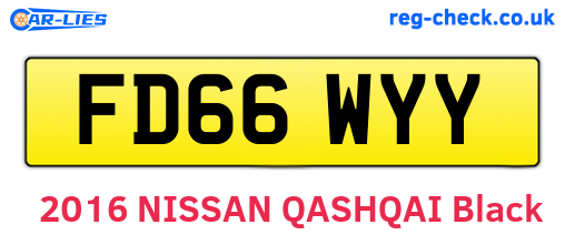 FD66WYY are the vehicle registration plates.