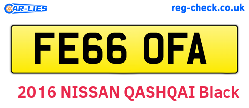 FE66OFA are the vehicle registration plates.