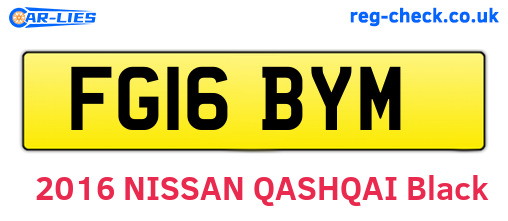 FG16BYM are the vehicle registration plates.