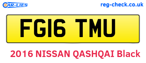 FG16TMU are the vehicle registration plates.