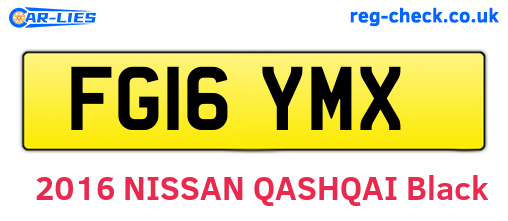 FG16YMX are the vehicle registration plates.