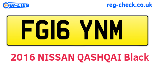 FG16YNM are the vehicle registration plates.