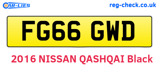 FG66GWD are the vehicle registration plates.