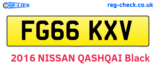 FG66KXV are the vehicle registration plates.