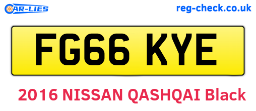 FG66KYE are the vehicle registration plates.