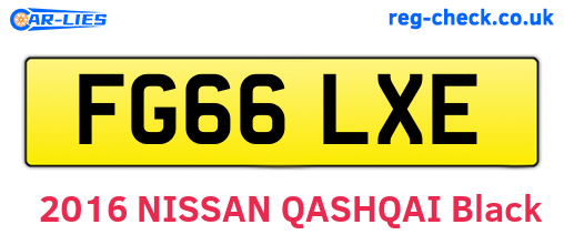 FG66LXE are the vehicle registration plates.
