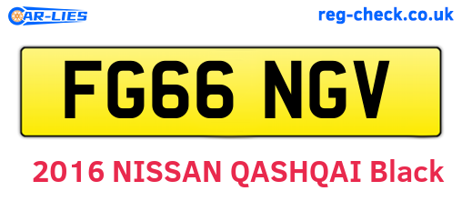 FG66NGV are the vehicle registration plates.