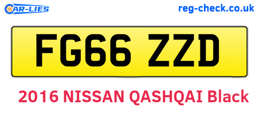 FG66ZZD are the vehicle registration plates.