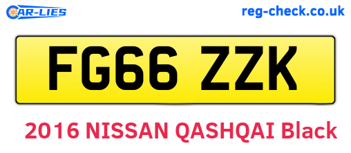 FG66ZZK are the vehicle registration plates.