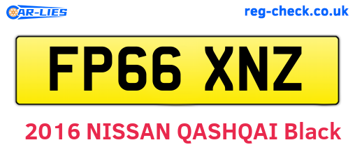FP66XNZ are the vehicle registration plates.