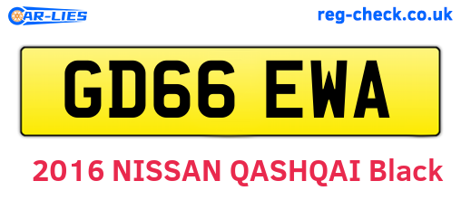 GD66EWA are the vehicle registration plates.