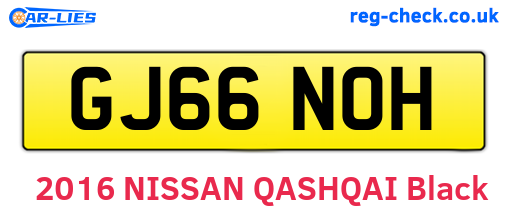 GJ66NOH are the vehicle registration plates.