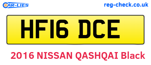 HF16DCE are the vehicle registration plates.