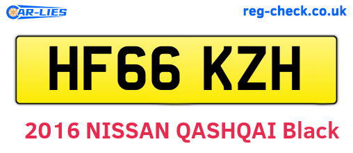 HF66KZH are the vehicle registration plates.