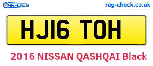 HJ16TOH are the vehicle registration plates.