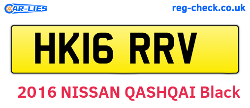 HK16RRV are the vehicle registration plates.
