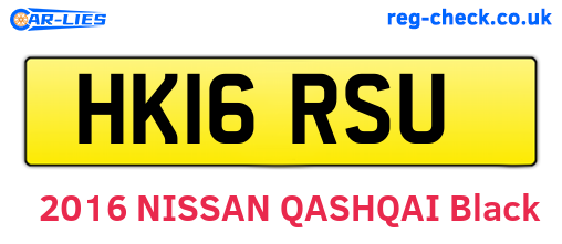 HK16RSU are the vehicle registration plates.
