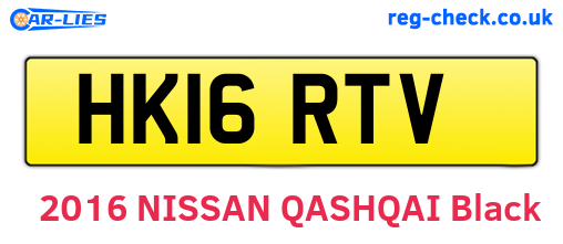 HK16RTV are the vehicle registration plates.