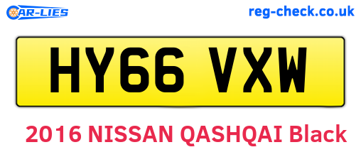 HY66VXW are the vehicle registration plates.