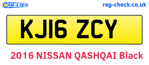 KJ16ZCY are the vehicle registration plates.