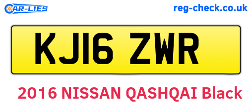 KJ16ZWR are the vehicle registration plates.