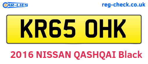 KR65OHK are the vehicle registration plates.